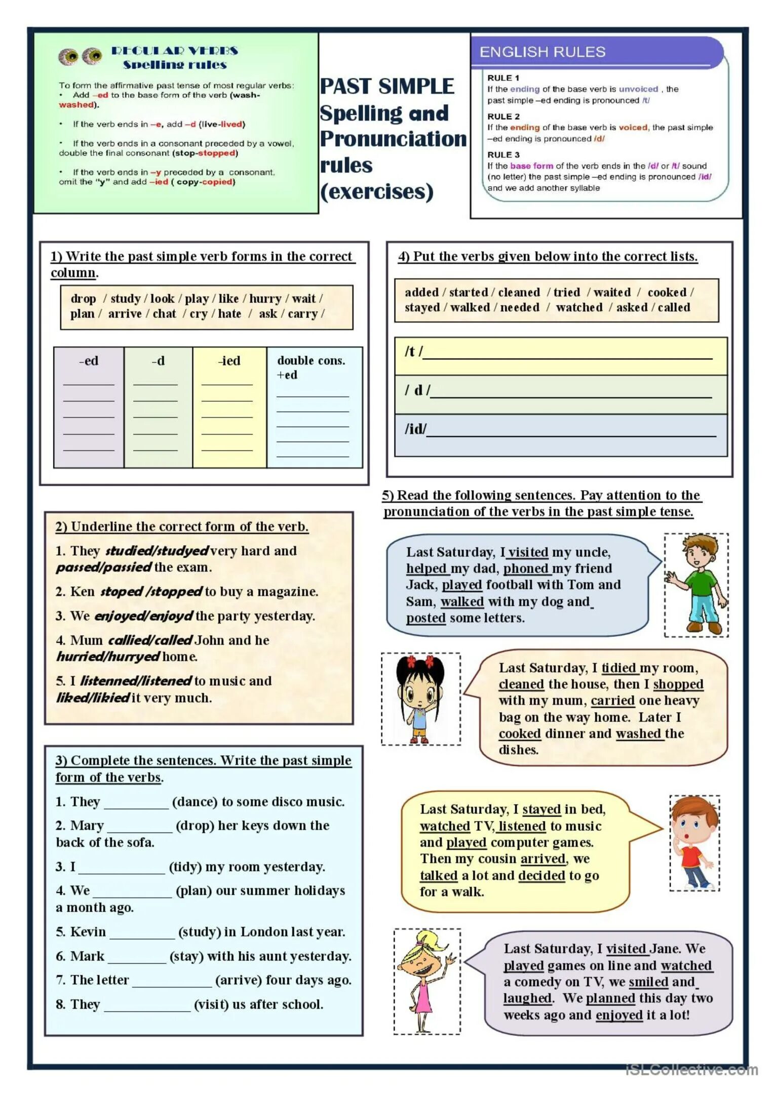 Are clean started. Past simple. Past simple Spelling Rules. English past simple Spelling. Regular verbs Spelling Rules.