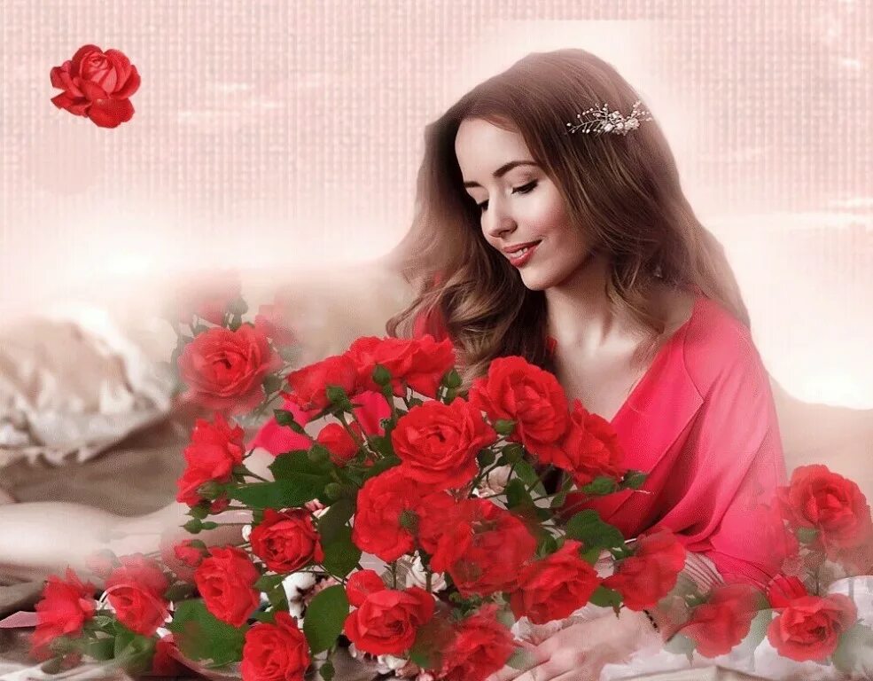 Какого года песня дарите женщинам. Женщина с розами. Женщина с цветами. Девушка с розой фотосессия. Девушка и Алые розы.
