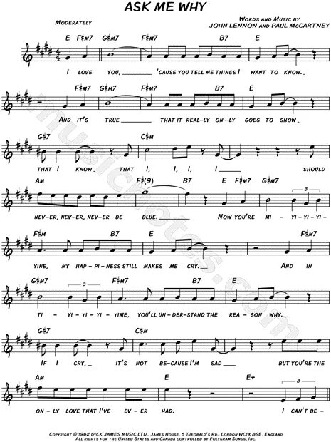 Песня i asking why. Ask me why the beatles. песни битлз ноты. ask me now ноты. i should have the beatles ноты.