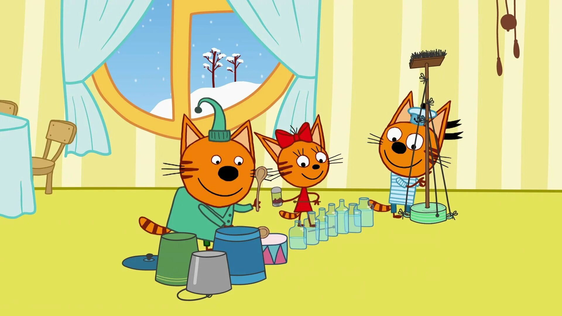 Три кота Коржик Карамелька и компот. Три кота братик Бублик. Игра игра домик 3 котов