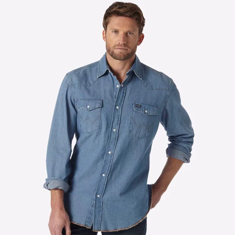 Джинсовая рубашка мужская wrangler. Wrangler rugged wear рубашка. Джинсовая рубашка вранглер w51141. Wrangler shirt. Мужская джинсовая рубашка wrangler 27mw.