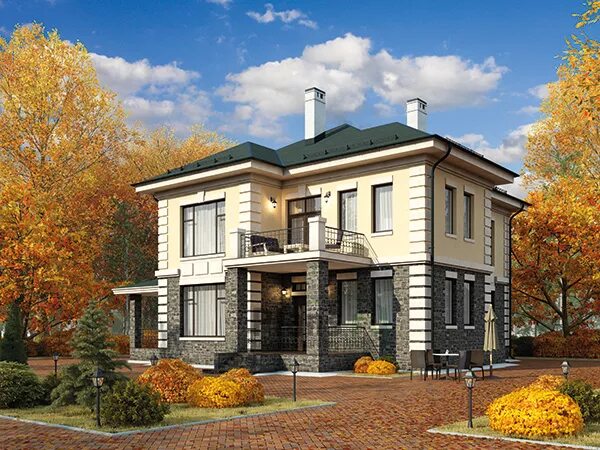 Проект кирпичного дома Catalog-Plans-46-02L (190,63кв.м, 17,47x16,92м, кирпич 51