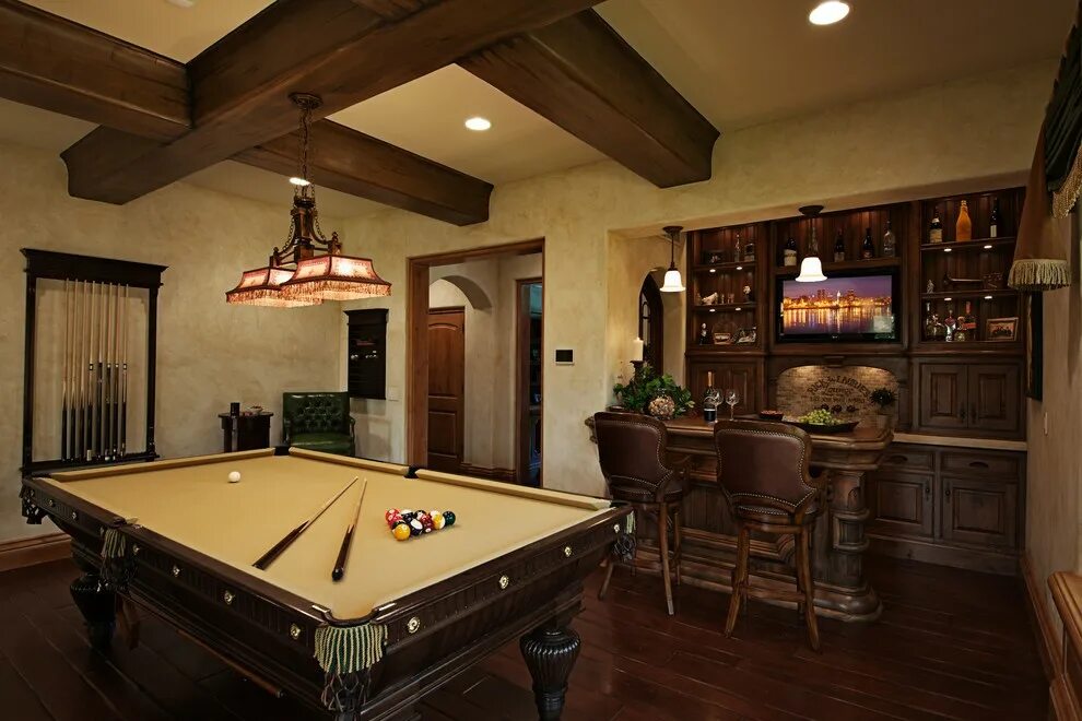 Интерьер бильярдные дома 20 Awesome Pool Table Lighting Home Design Lover Pool table room, Pool table lig