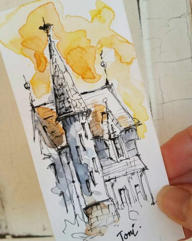 Акварель и линер техника. Городские зарисовки марк торо холмс. Архитектурные зарисовки линером. Акварельные зарисовки. Домики акварелью иллюстрации.