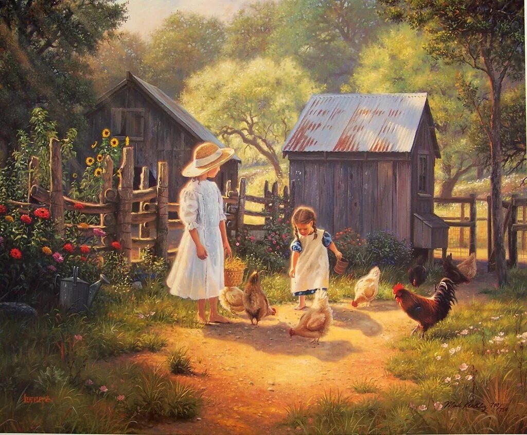 Country mark. Художник Mark Keathley деревенская жизнь. Mark Keathley картины дети.