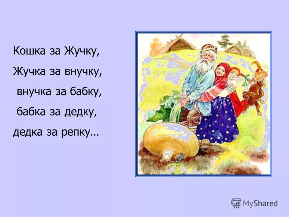 Детская книжка репка. Бабка за дедку дедка за репку. Бабка за дедку дедка за репку. Позвала внучка жучку. Жучка за внучку кошка жучку.