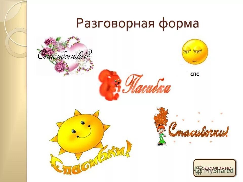 разговорные формы имен