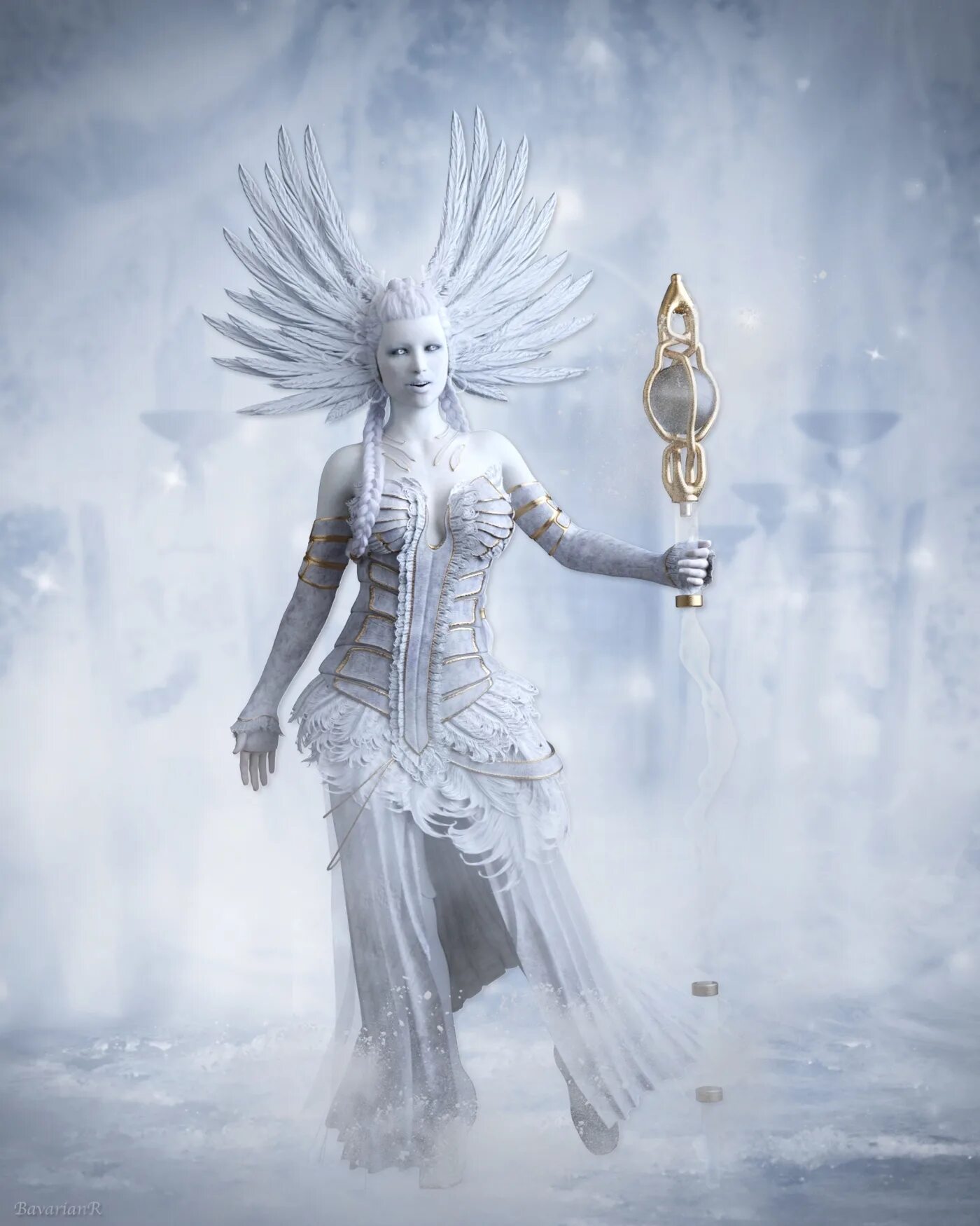 Айс Квин Ice Queen. Богиня с белыми волосами. Королева льда. Богиня зимы.