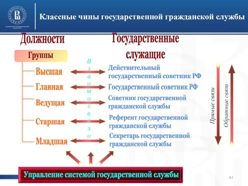 Высшая главная ведущая старшая младшая