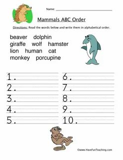 Then write the words in abc order