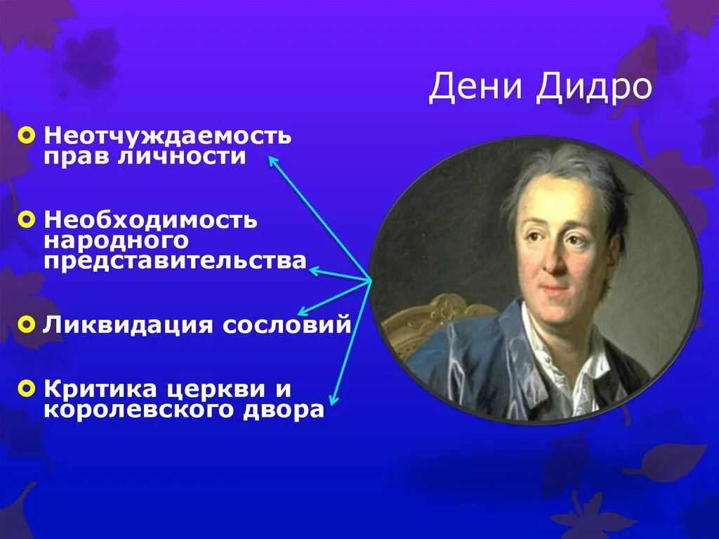 Эпоха просвещения 8 класс краткое. Дени Дидро идеи Просвещения. Эпоха Просвещения 8 класс Дени Дидро. Д Дидро основные идеи. Дидро идеи философии.