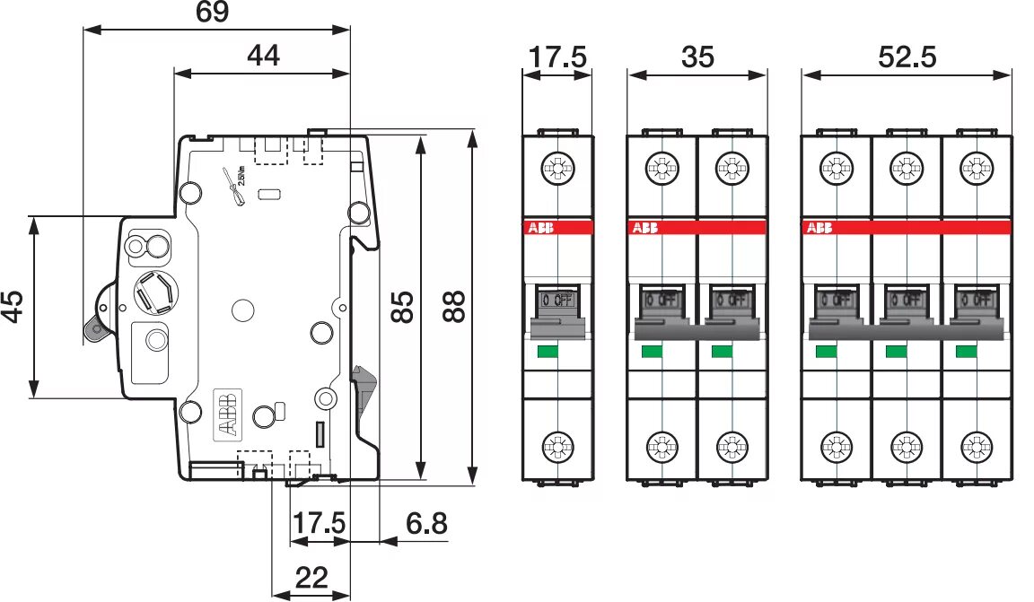 Номинал 16. Автоматический выключатель ABB s200 чертеж. ABB s201 чертеж. Выключатель автоматический ABB s202 чертеж. Автоматический выключатель ABB s203 с16 чертёж.