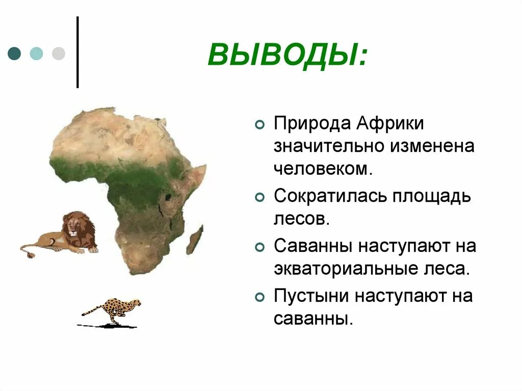 Влияние человека на природу Африки. Заключение презентации про Африку. Вывод про Африку 7 класс. Вывод по Африке. Воздействие человека на природу 7 класс презентация