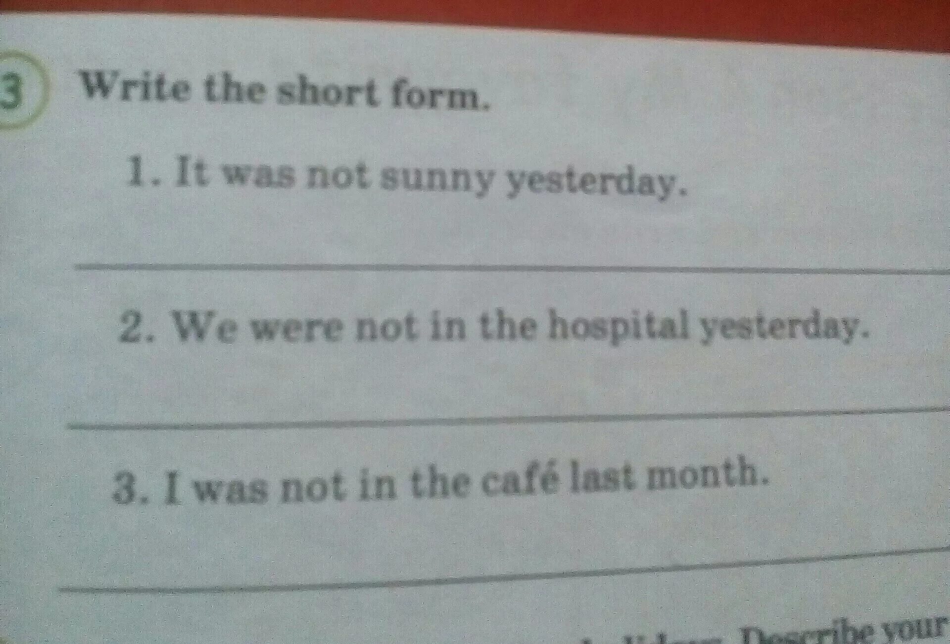 Write the short forms. Write the short form краткая форма. Write the short form переведи. Write the short form перевод. Write the short form 3 класс.