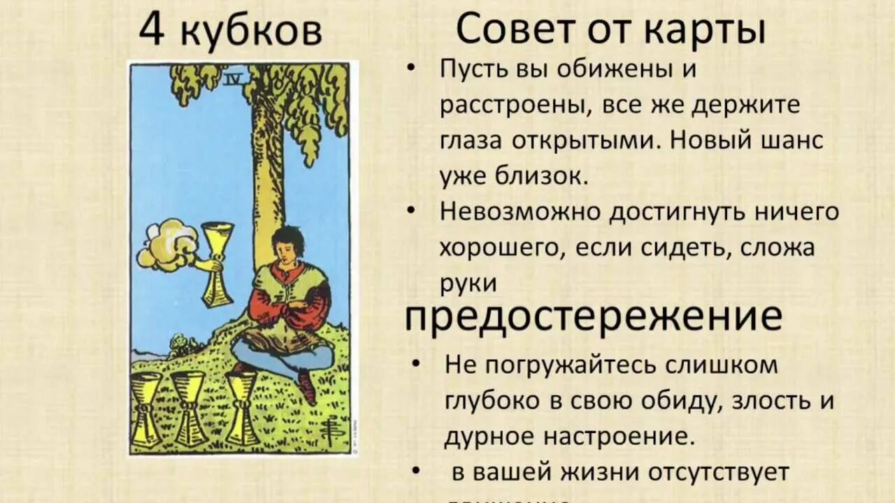 4 таро значение в любви. 4 чаш таро значение. четверка кубков таро уэйта. советы карт таро значение. сочетание карт таро четверка кубков.