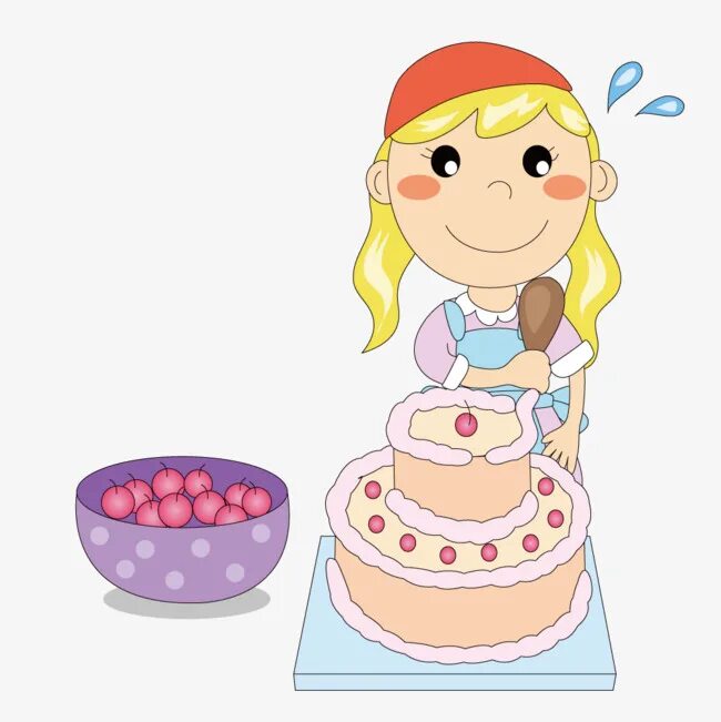 Готовка торта мультяшный. Кондитер мультяшный. Иллюстрация готовка торта. Девушка печет тортики.