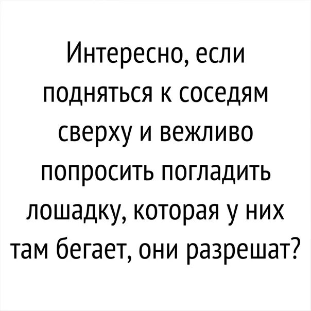 Попросил погладить. Интересно если подняться к соседям и попросить погладить лошадь. Если попросить соседей погладить лошадь интересно. Если я поднимусь к соседям и вежливо порошу погладить лошадь. Интересно если соседи дадут погладить коня.