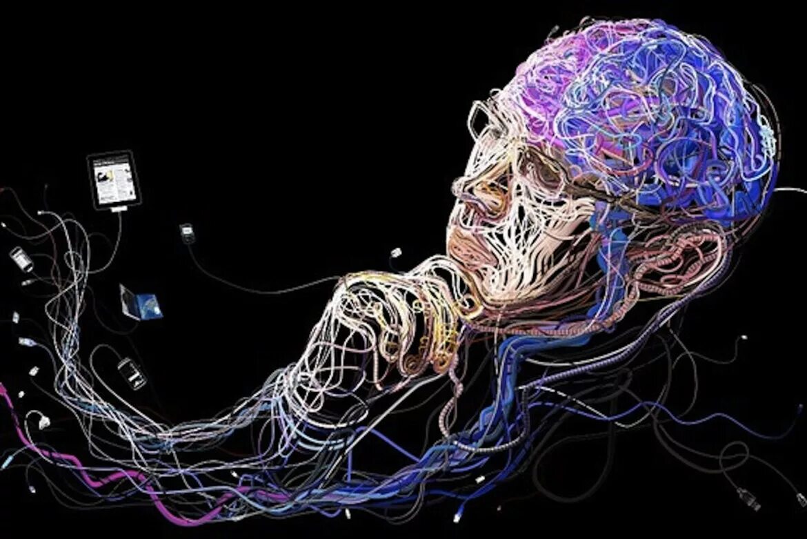 Изображение мозга. Запрограммированный мозг. Визуализация мозга.