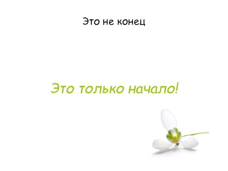У меня только начинается все я итоги. Конец это только начало. это не конец а начало. это не конец это начало нового. это еще не конец.