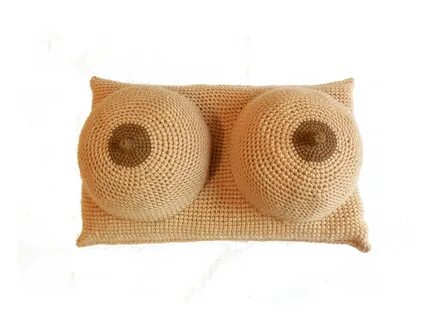 Crochet Pillow Tits Gift Breast Breast pillowFunny gift image 0.