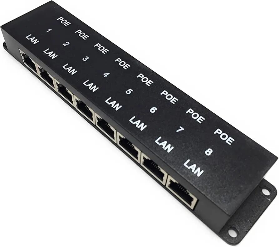 Poe инжектор 8 портов. 8 port poe. poe injector. citel mj8-poe-c6a. пассивный poe инжектор.