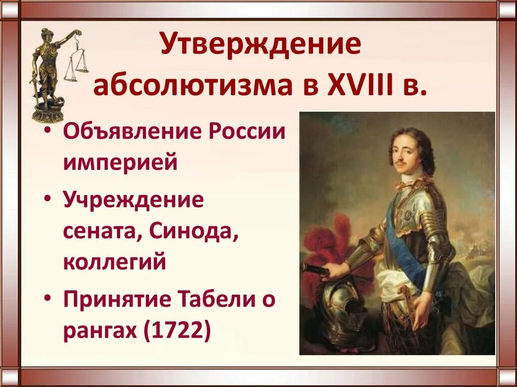 10 утверждений о россии. Абсолютная монархия Петра 1. Абсолютизм Петра 1. Утверждение абсолютизма в России. Утверждение абсолютизма в России в первой четверти 18 в.