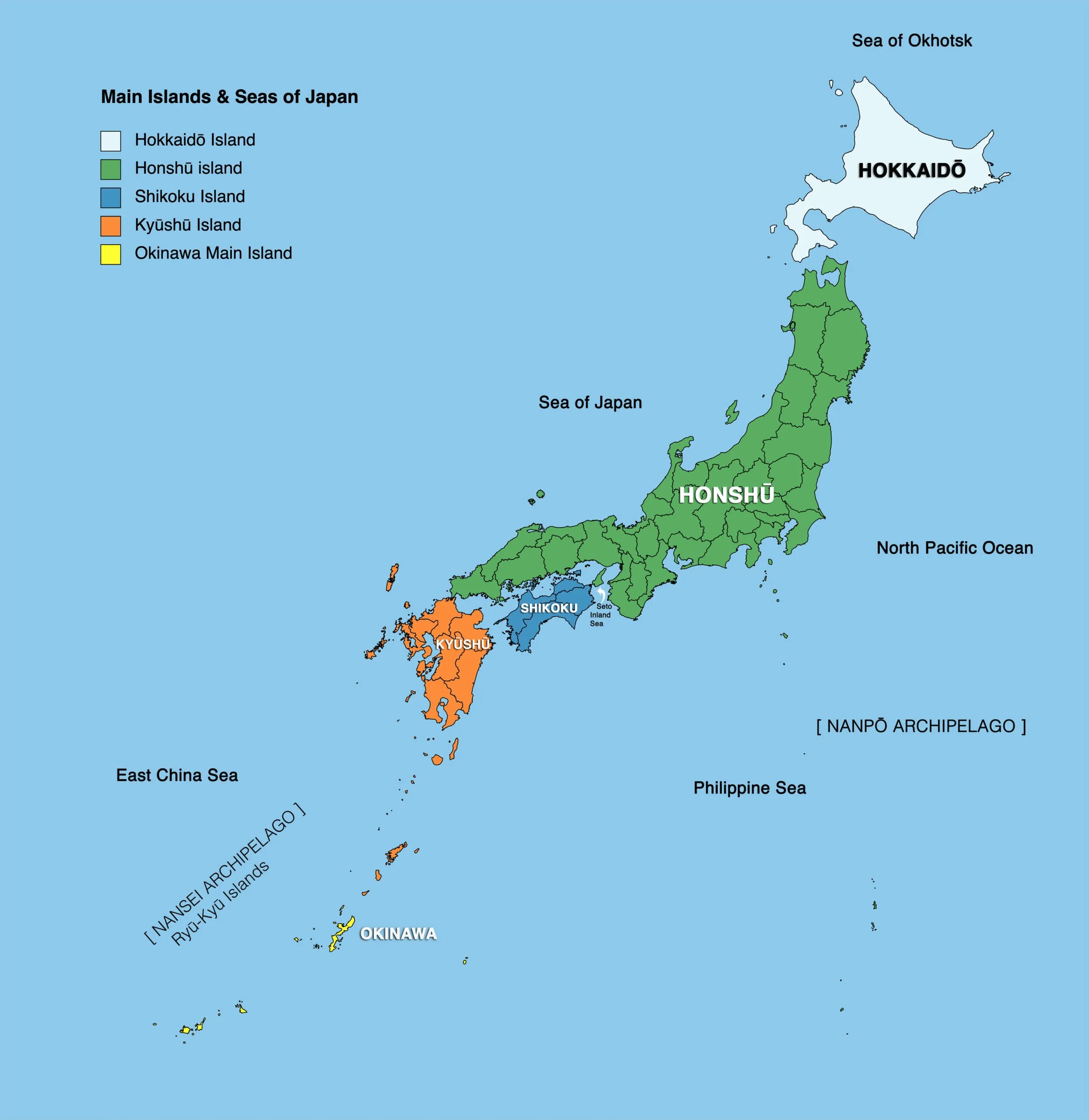 Крупные острова японии. Острова нансей. japan islands map. главный город острова хоккайдо 7. острова нансей на карте.