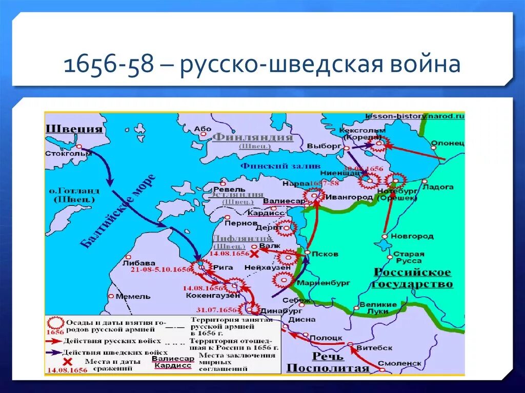 Причины русско шведской войны 1656 1661