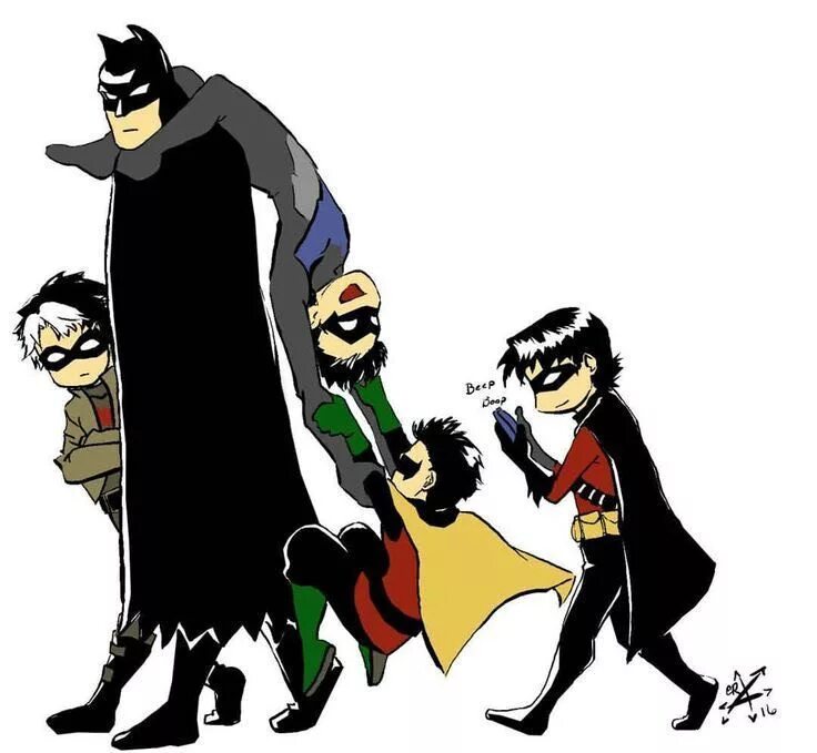 Бэт Фэмили Робины. Bat Family арт. Бэтмен семья. Семья Уэйнов Бэтмен.