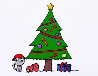 Как нарисовать рождественскую елку