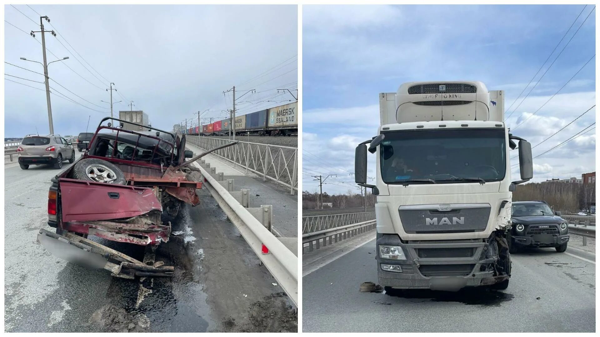 23 апреля новосибирск. Фура фото. Авария на Бердском мосту.