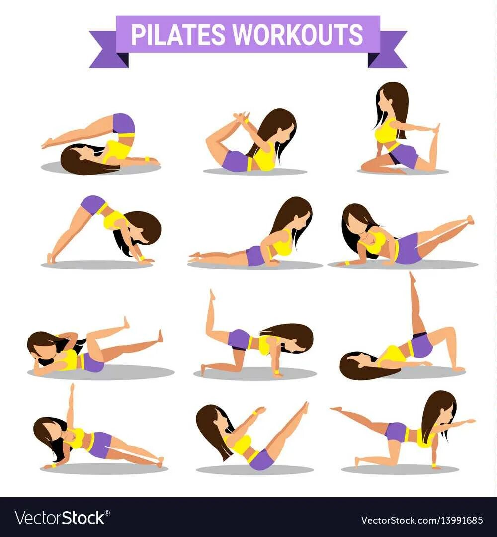 Упражнения пилатес в домашних условиях для начинающих. Пилатес упражнения. Пилатес комплекс упражнений. Пилатес упражнения в картинках. Пилатес базовые упражнения.
