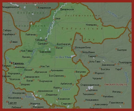 Карта рек тюменской области подробная с названиями