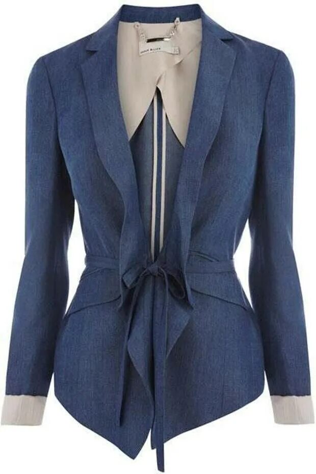 Девушка в пиджаке со спины. Спинки женских жакетов. Костюм деловой женский с бантом. Темно синий пиджак с белым воротником. Karen millen пиджак синий.
