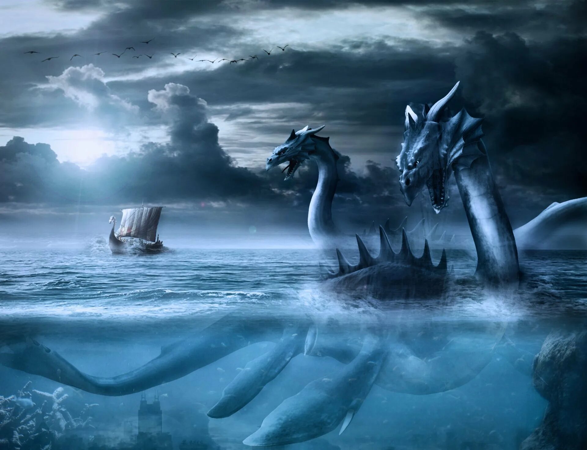 Морское чудовище. Подводный город атлантис. Бермудский треугольник кракен. Кракен морское чудовище. Моряк легенда.