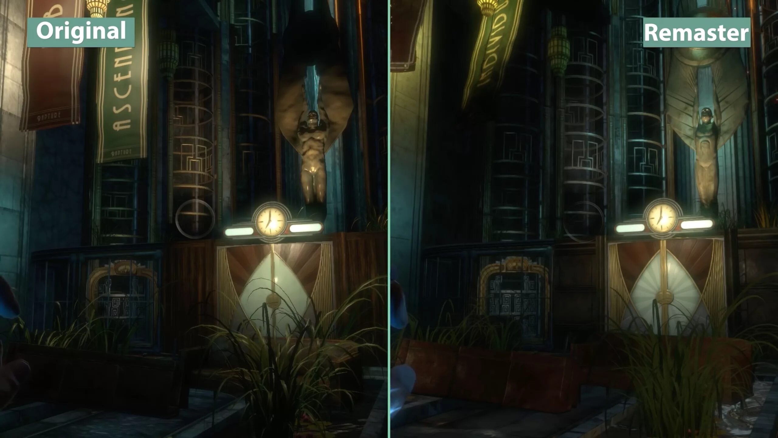 Bioshock 1 Remastered. Bioshock 2 Remastered vs Original. Биошок 1 ремастер и оригинал. Bioshock 1 Remastered vs Original.