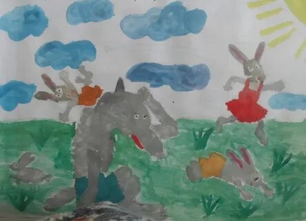Рисунок про храброго зайца 3 класс