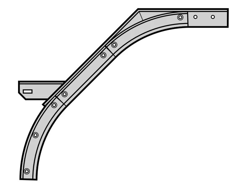 Triton дуги направляющие. Левая направляющая дуга для ворот Hormann. Направляющая дуга Hormann. Направляющие для секционных ворот. Изгиб направляющих