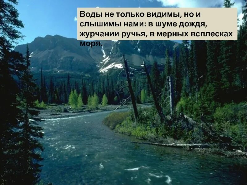 Шум воды становился. Шум многих вод. Шум воды для презентаций. Вода слышит и понимает.