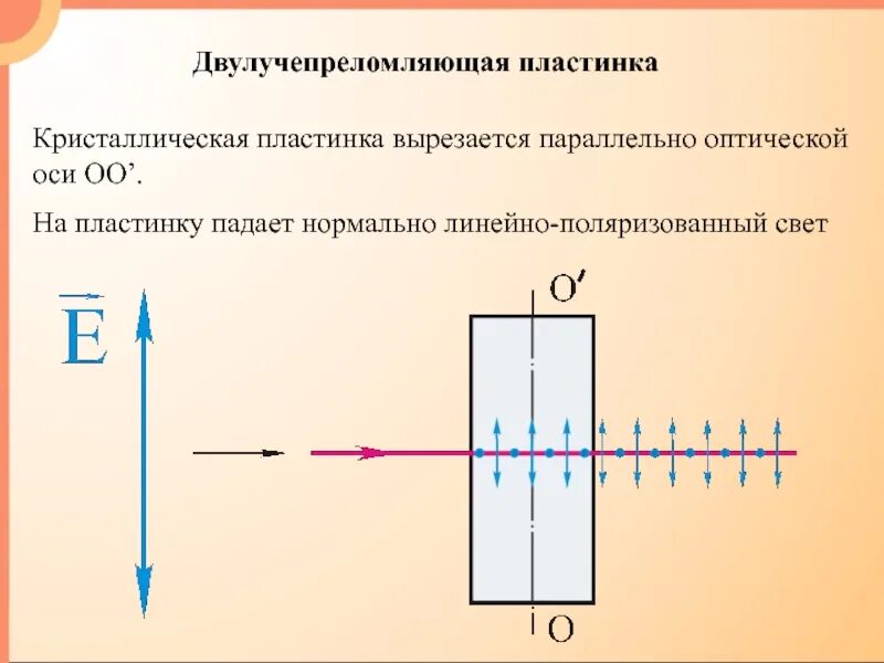 Ось поляризации. Линейно поляризованный свет. оптическая ось поляризация. кристаллическая пластинка вырезанная параллельно оптической оси. двулучепреломляющая пластинка.