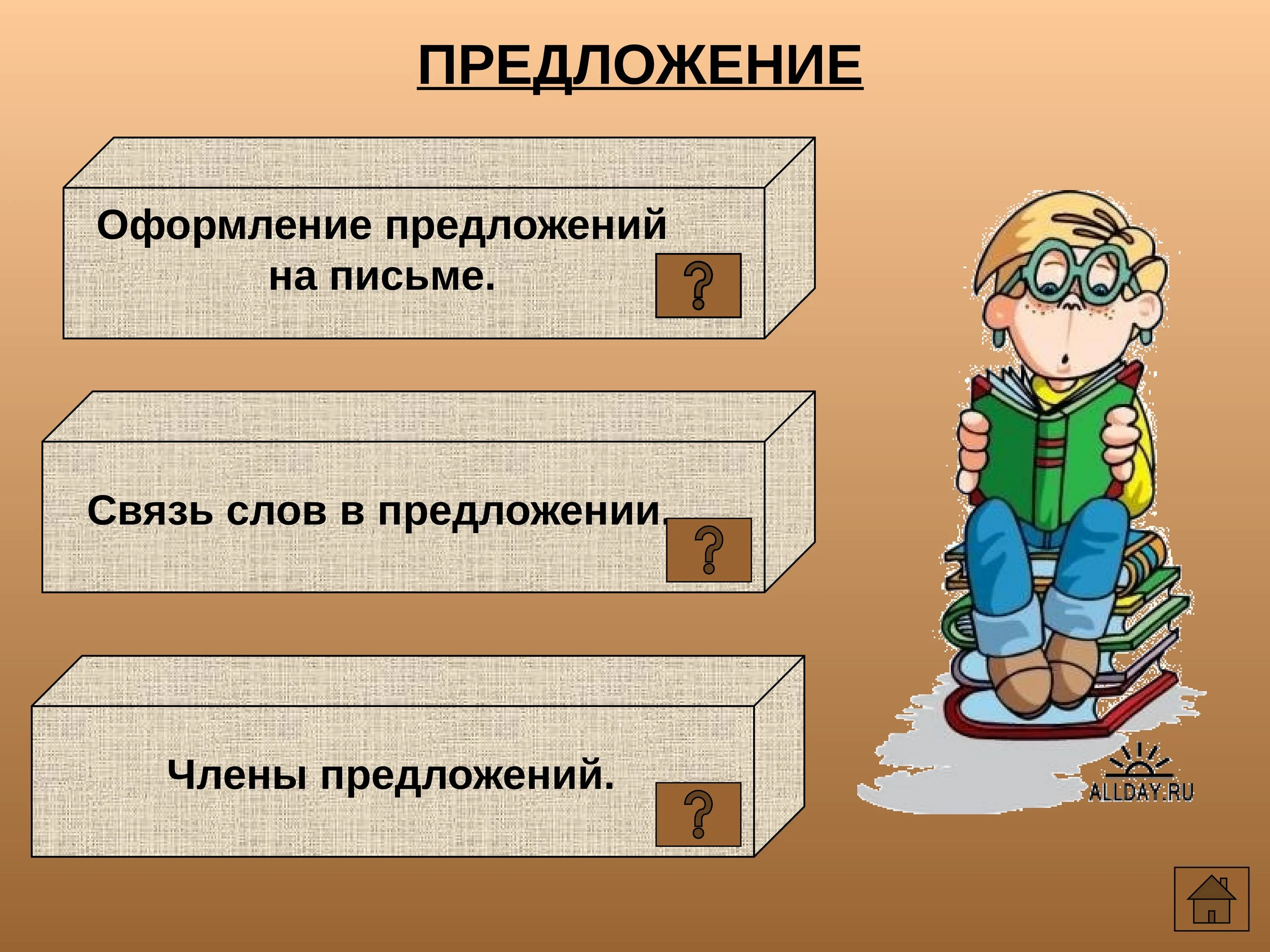 Оформление предложения 1 класс школа россии