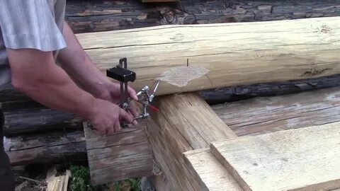 Выборка пазов в бревне