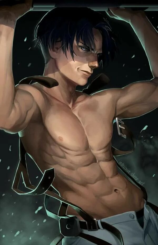 Парень с прессом арт. Баскетбол куроко кагами с прессом. Пресс арты. Леви аккерман полураздетый. Мужской пресс.