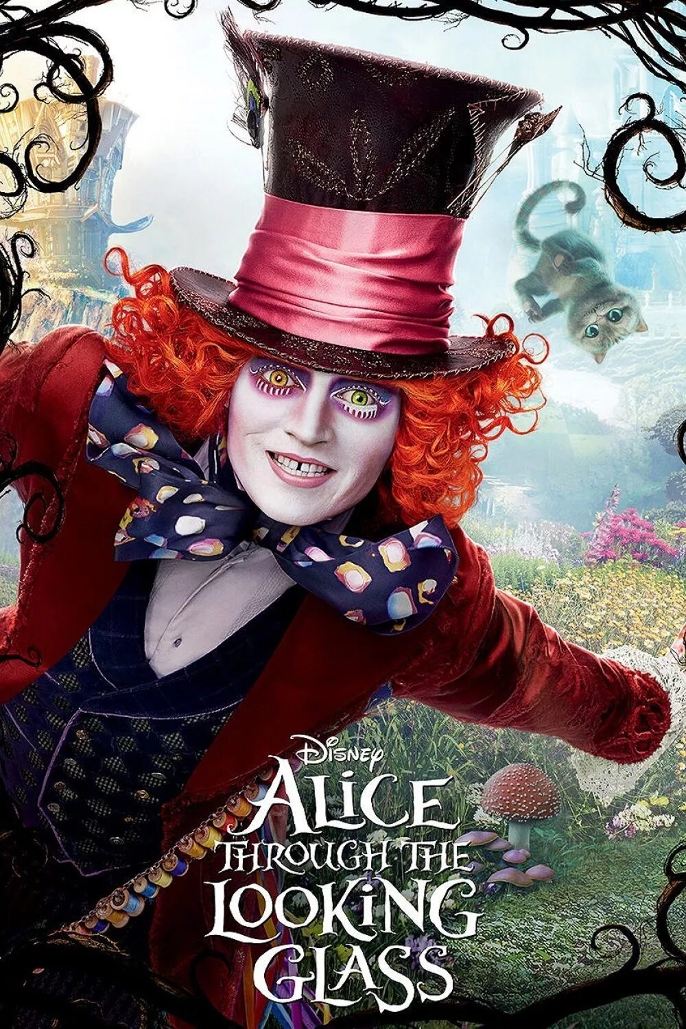 Алиса в Зазеркалье тим Бертон. Алиса в Зазеркалье 2016 Постер.