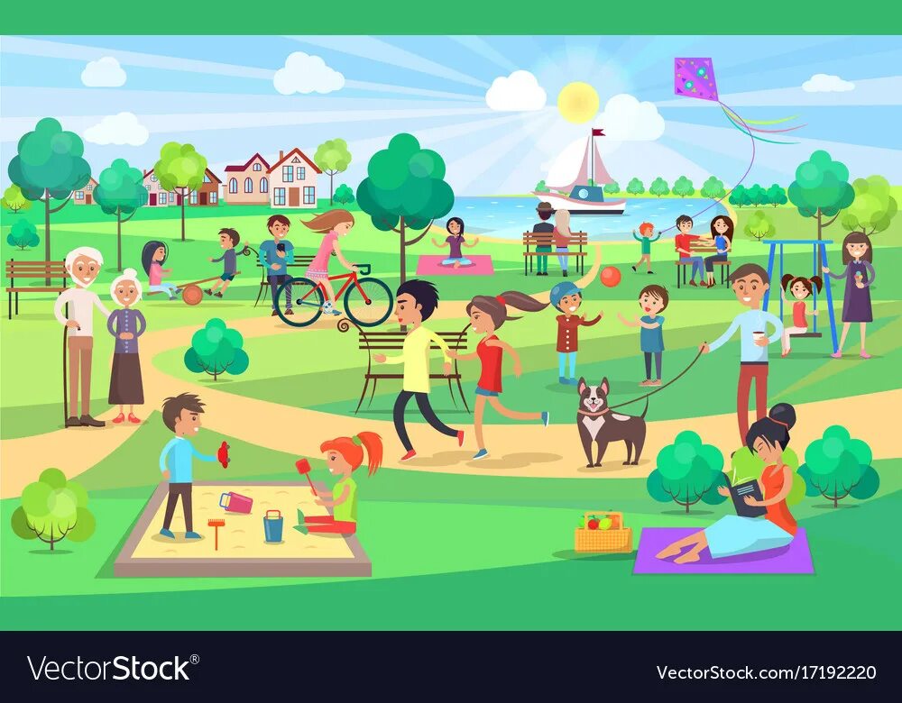 Дети на прогулке мультяшные. Тема in the park картинка для детей. Playground картинка для детей. Игра детская площадка нарисованная. Идти в парк на английском.