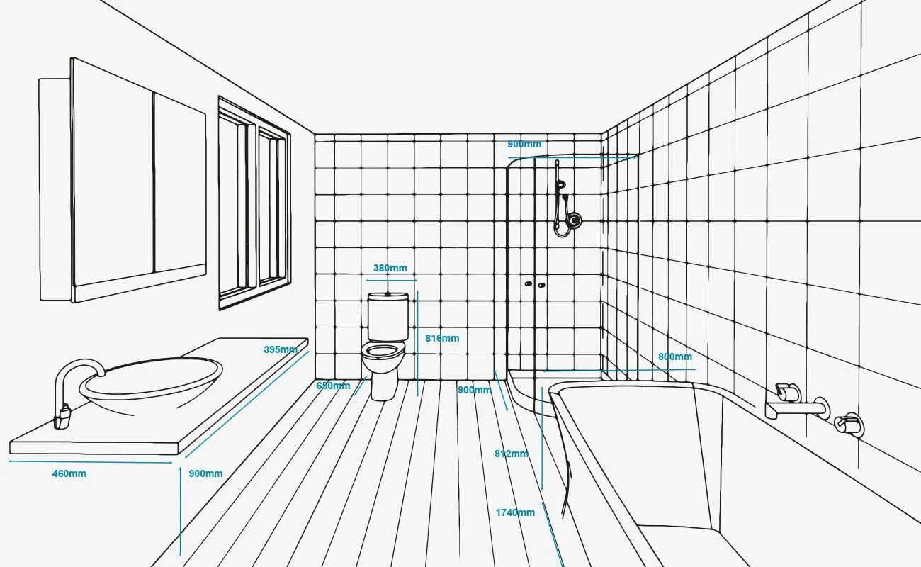 Как нарисовать ванную комнату. Нарисовать туалет в планировании. installations in the bathroom. standard height bathroom ceil. standard measurements of a single toilet on a plan.