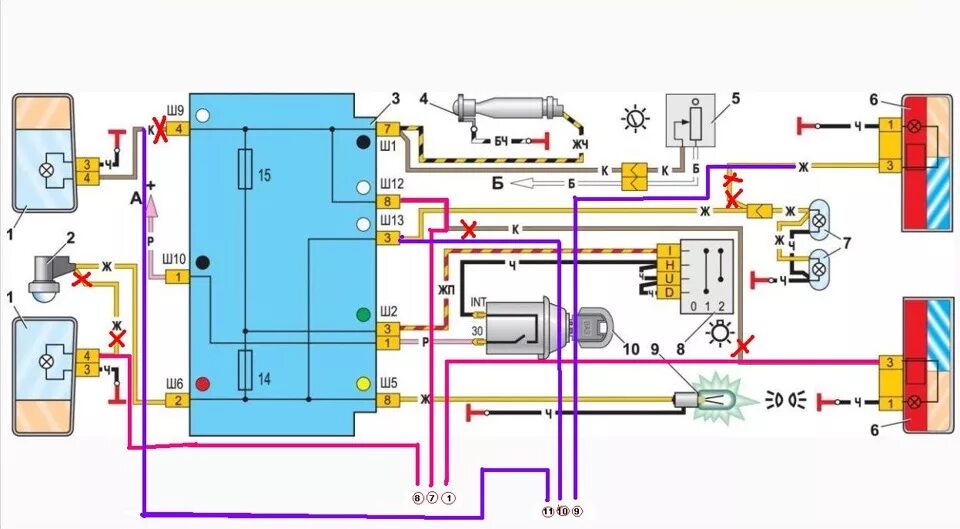Электросхема освещения ВАЗ 2107 инжектор. Электросхема ближнего света ВАЗ 2107 инжектор. Электросхема задних фонарей ВАЗ 2104. Схема подключения задних фонарей ВАЗ 2104 карбюратор.