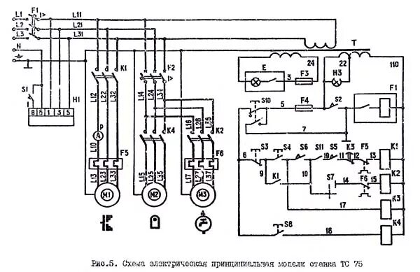 Электрическая схема токарно-винторезного станка 16К20 Чертежи
