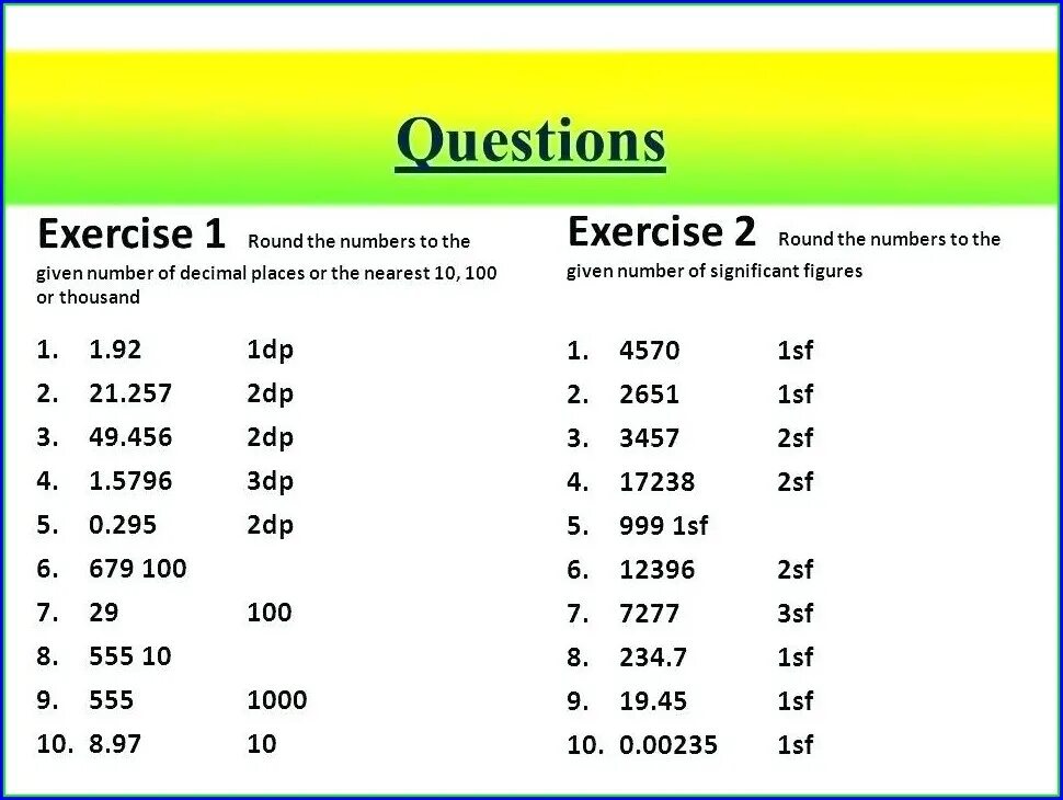 To give my number. How to round number. significant numbers. rounding numbers exercises.