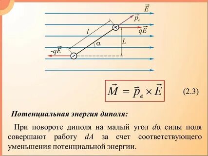 Сила в однородном электрическом поле